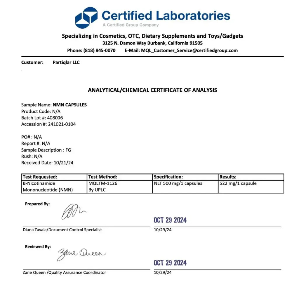 Pure Nicotinamide Mononucleotide Capsules